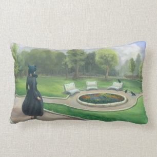 Walking in the Garden Fantasy Art Lumbar Cushion
