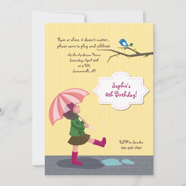 Walking In The Rain Invitation (Front)