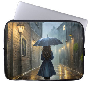 Walking in the rain laptop sleeve