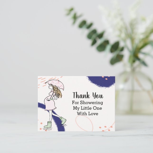 Walking In The Rain Thank You Card (Standing Front)