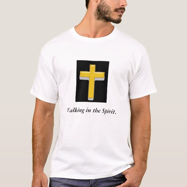 Walking in the Spirit/ Cross Men's T-shirt (Front)