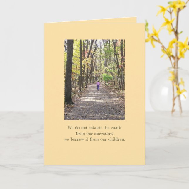 WALKING IN THE WOODS / NATURE/QUOTE/BLANK INSIDE CARD (Yellow Flower)