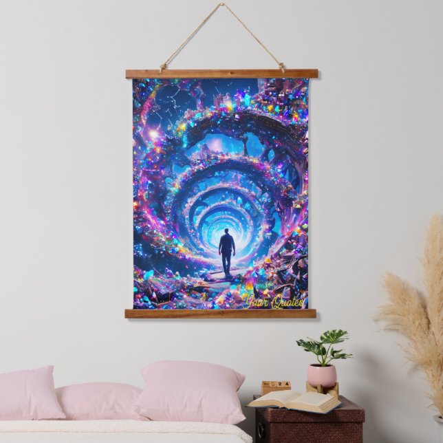 Walking Into Infinity Mystical Gem Tunnel Hanging Tapestry (Bedroom)