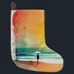 Walking into the Waves Abstract Beach Art<br><div class="desc">Bring the beauty of the beach into your home with this stunning watercolor abstract art print. Featuring a figure walking into the waves on a sunny day. Perfect for your living room, bedroom, or office, this print is a great gift for anyone who loves the beach or abstract art. Available...</div>