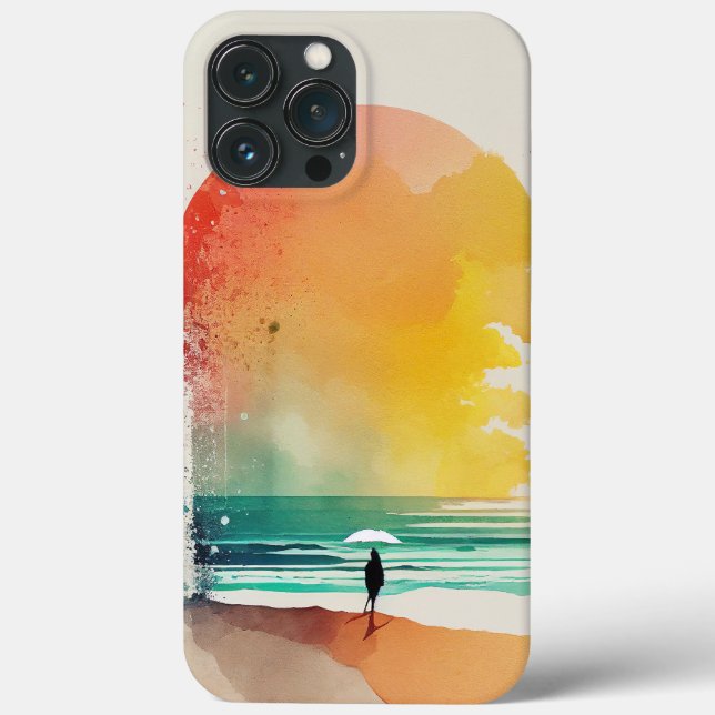 Walking into the Waves Abstract Beach Art Case-Mate iPhone Case (Back)