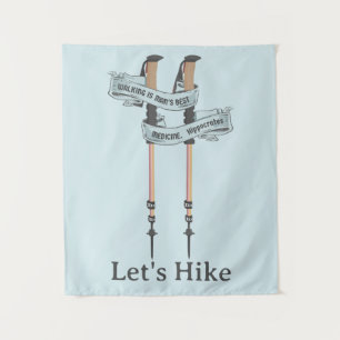 walking is the best medic Hippocrates hiking pulse Tapestry