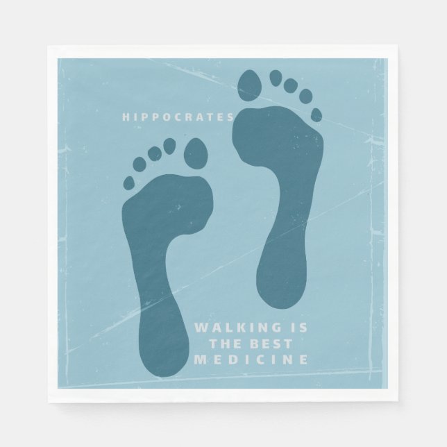 Walking is the best medicine Hippocrates quote Napkin (Front)