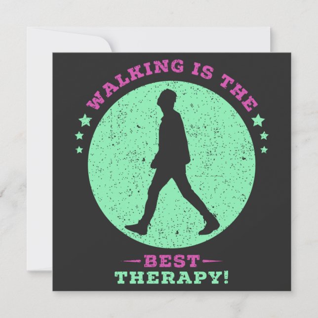 Walking is the Best Therapy Quote Saying Save The Date (Front)