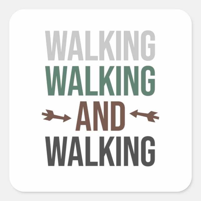 Walking is the Best Therapy Quote Square Sticker (Front)