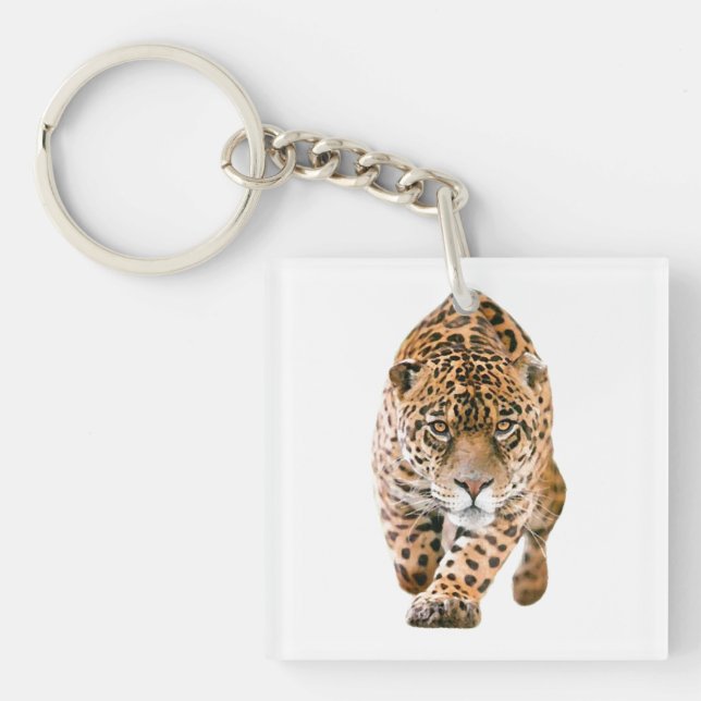Walking Jaguar Eyes Key Ring (Front)