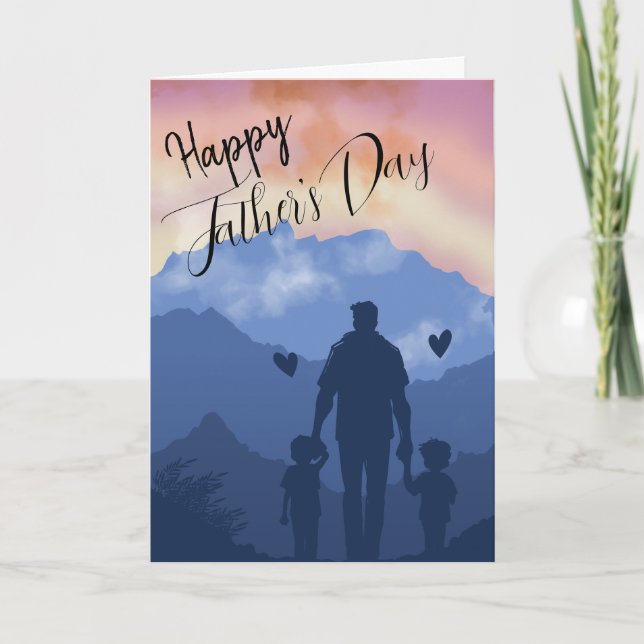 Walking Life's Path With Dad: Father's Day  Holiday Card (Front)
