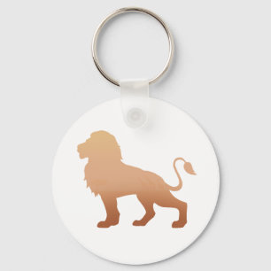 Walking lion silhouette - Choose background color Key Ring