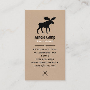 Walking Moose Silhouette   Outdoor Adventure Business Card