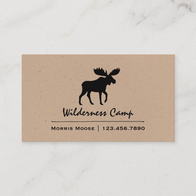 Walking Moose Silhouette | Wildlife Animal Business Card (Front)