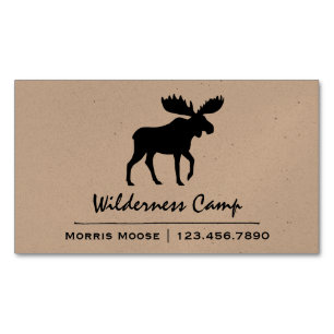 Walking Moose Silhouette Wildlife Wild Animal Magnetic Business Card