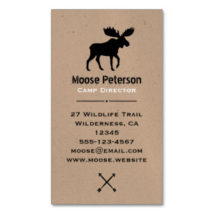 Walking Moose Silhouette Wildlife Wild Animal Magnetic Business Card