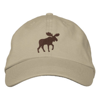 Walking Moose Silhouette Wildlife Wilderness Embroidered Hat