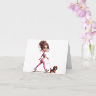 Walking My Dachshund Card
