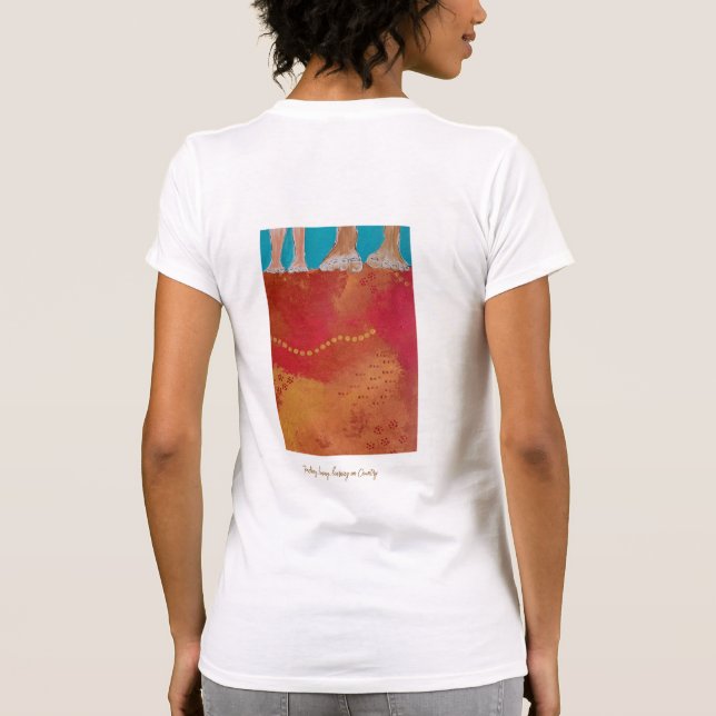 Walking on Country Aboriginal print shirt (Back)