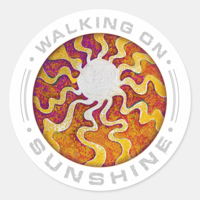 Walking on Sunshine Classic Round Sticker (Front)