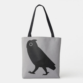 Walking Owl | Funny Cool Wildlife Black and Grey Tote Bag