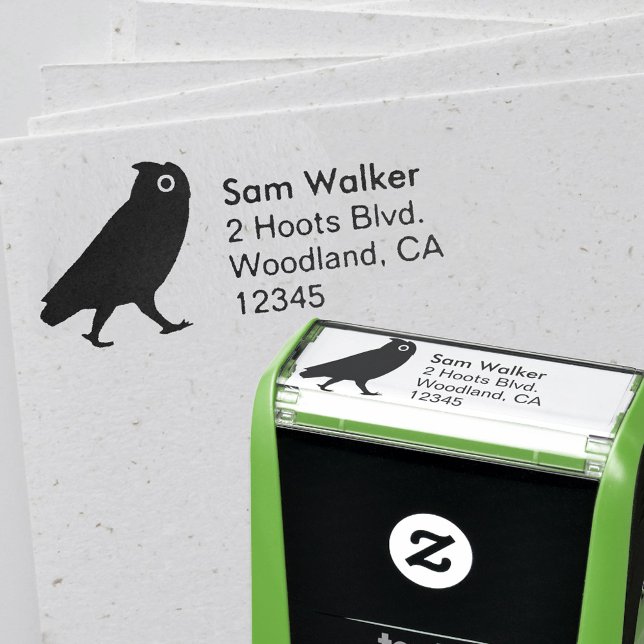 Walking Owl Silhouette Return Address Self-inking Stamp (Creator Uploaded)