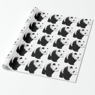 Walking Panda Artwork Christmas Wrapping Paper