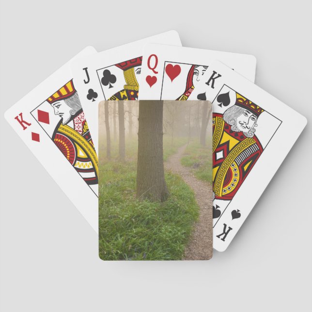 Walking path leading into a forest playing cards (Back)
