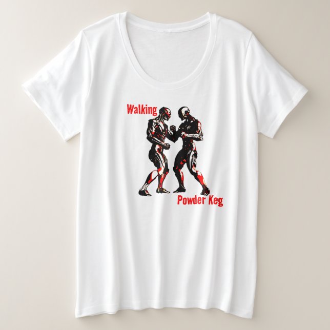Walking Powder Keg Plus Size T-Shirt (Design Front)