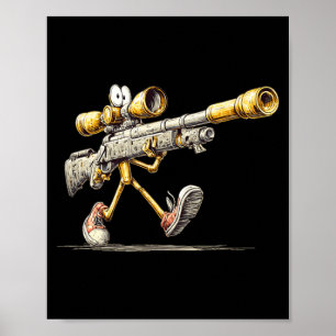 Walking Rifle Gun Costume for Precision Sniper Poster