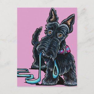 Walking Scottie Postcard