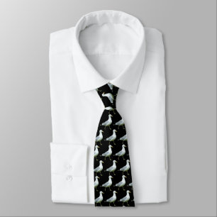 Walking Seagull Pattern - Black Tie