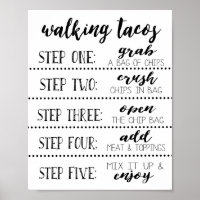 Walking Tacos Bar Sign, Make Your Own Taco