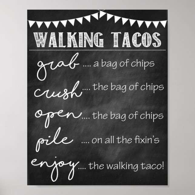 Walking Tacos Party Sign (Front)