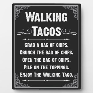 Walking Tacos Sign Plaque