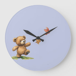 WALKING TEDDY LARGE CLOCK