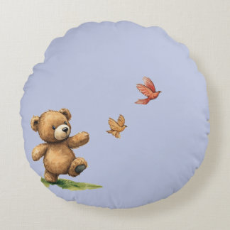 WALKING TEDDY ROUND CUSHION