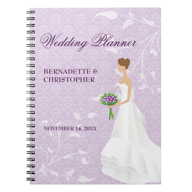 Walking the Aisle Purple Wedding Planner Notebook (Front)
