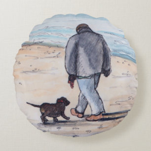 Walking the dog - 05 round cushion