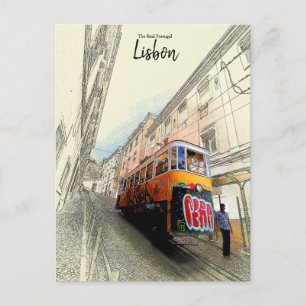 Walking the Tram- Lisbon, Portugal  Postcard