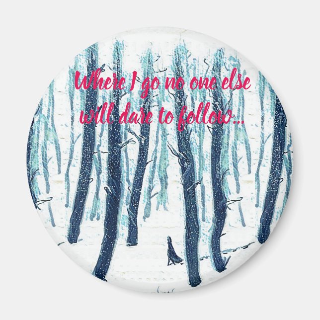 Walking Through Snowy Forest Magnet (Front)