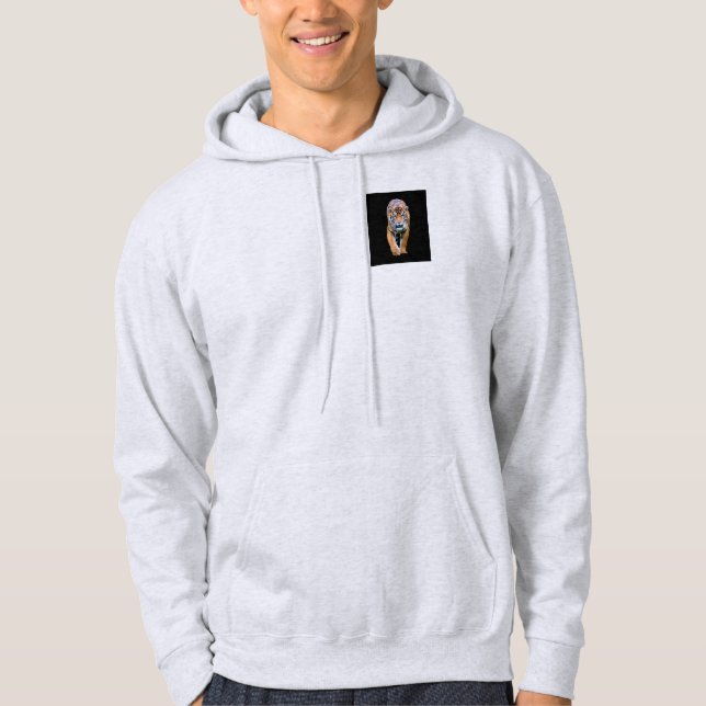 Walking Tiger Double Sided Design Template Mens Hoodie (Front)