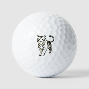Walking Tiger Drawing - Ink Golf Ball Design
