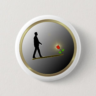 Walking Towards Hope Minimalist Silhouette 6 Cm Round Badge