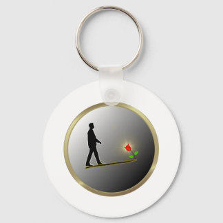 Walking Towards Hope Minimalist Silhouette Key Ring