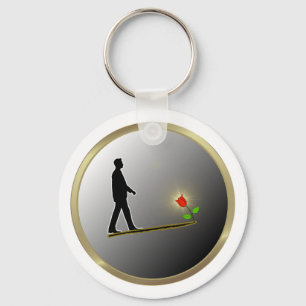 Walking Towards Hope Minimalist Silhouette Key Ring