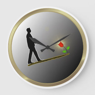 Walking Towards Hope Minimalist Silhouette Large Clock