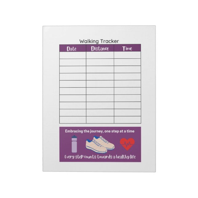 Walking Tracker Health and Fitness  Notepad (Rotated)