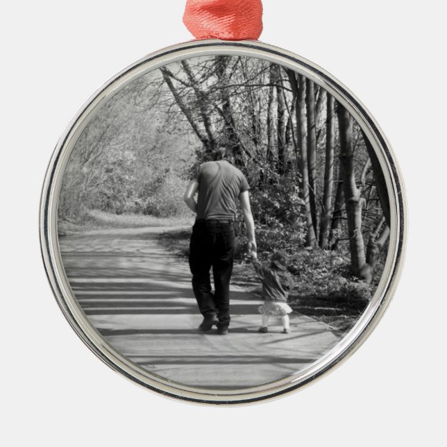 Walking With Daddy Metal Tree Decoration (Front)