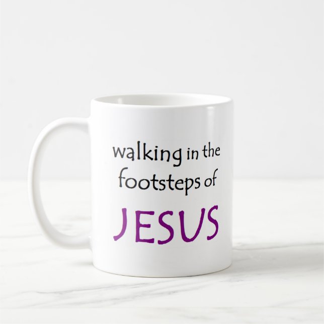 walking with jesus coffee mug (Left)